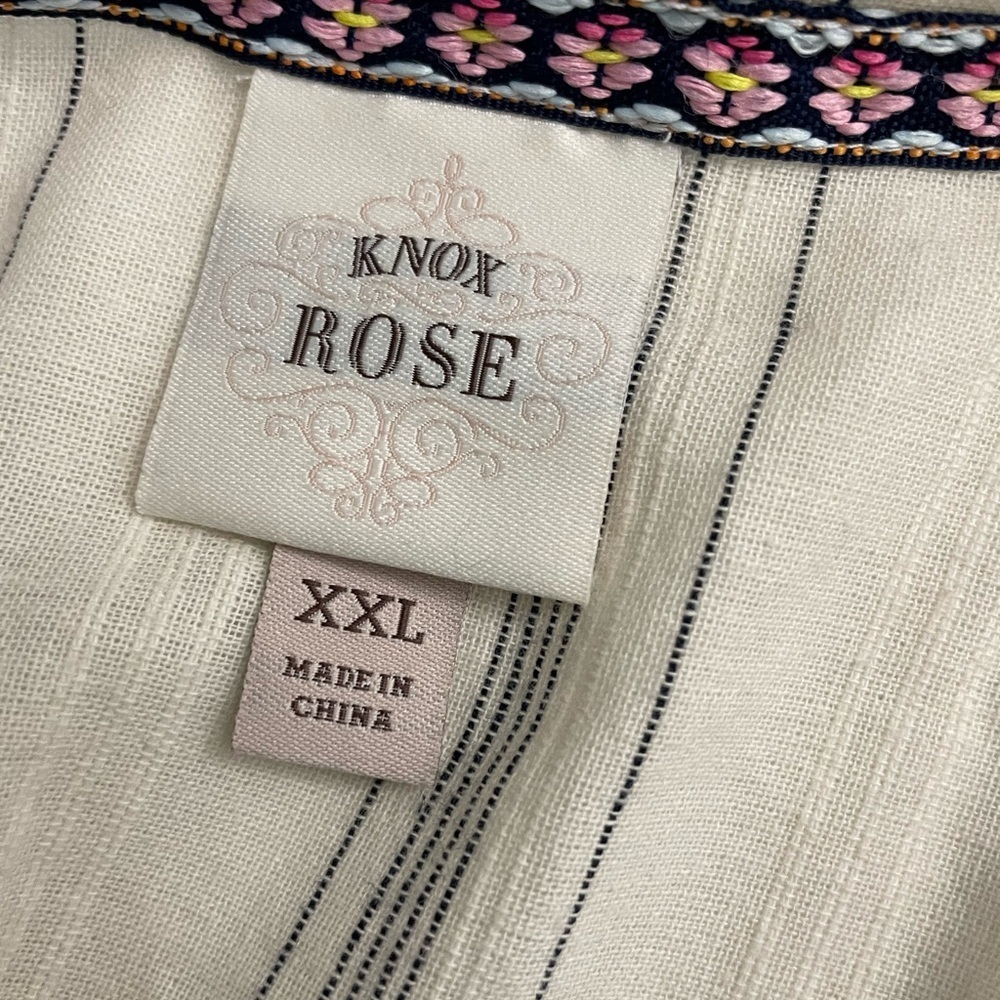 Knox Rose Cream Embroidered Long Sleeve Boho Dress Size XXL CB-103 - Picture 8 of 8